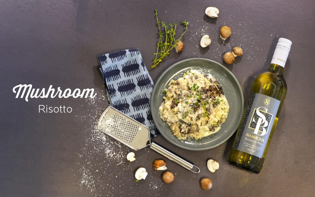 Namaqua infused Barley Risotto with Mushrooms