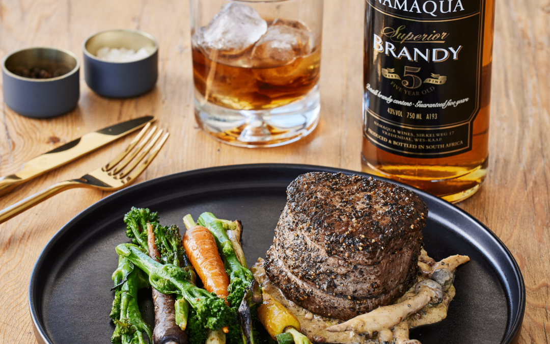 Brandy Flamed Peppercorn Steak